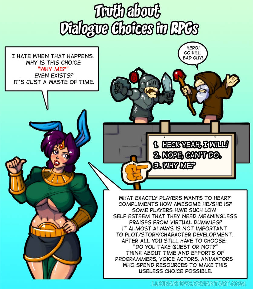 Truth about dialogue choices in RPGs by LucidARTDVC on DeviantArt