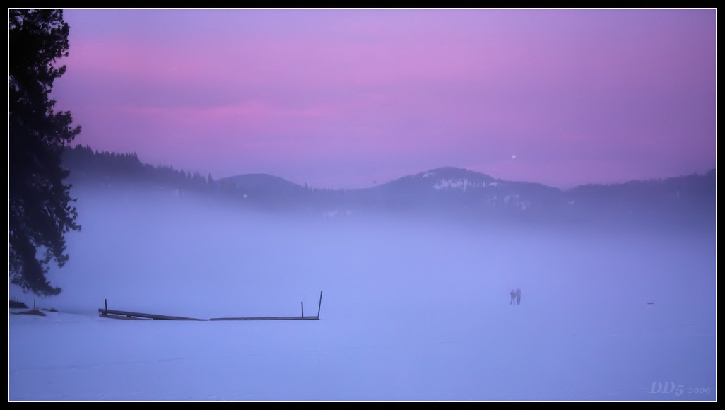 Through the blue fog