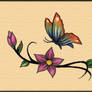 butterfly and flowers design