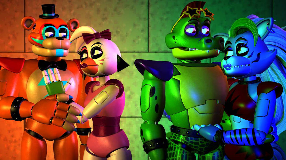 Fnaf Sb Roxy Raceway Freddy x Chica and Monty x Roxy (SFM FNaF SB) by Gwen36-YT on DeviantArt