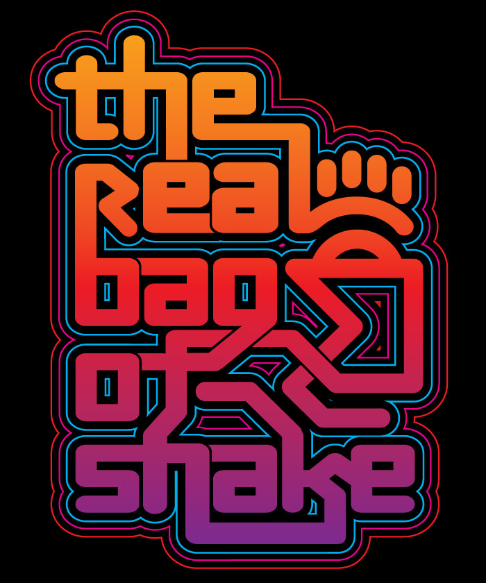 Real bag of Shake typography
