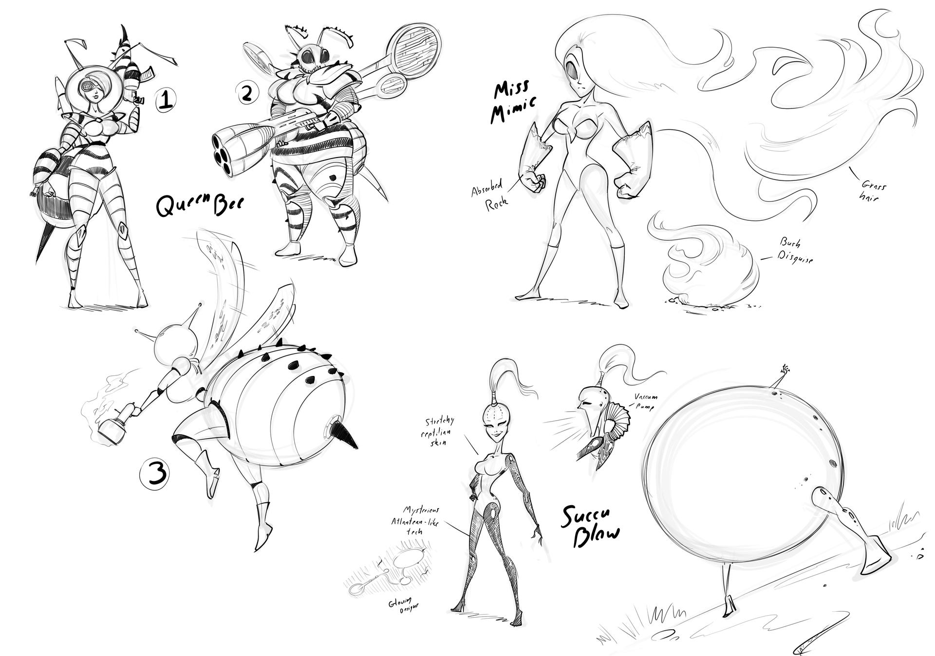 Isaac Inflation Inflation Game Concept Sketches 1 - Baddies by FatClubInc on DeviantArt
