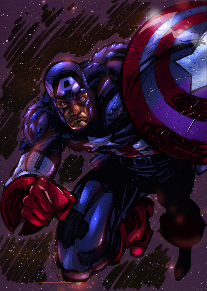 Captian America comic colors