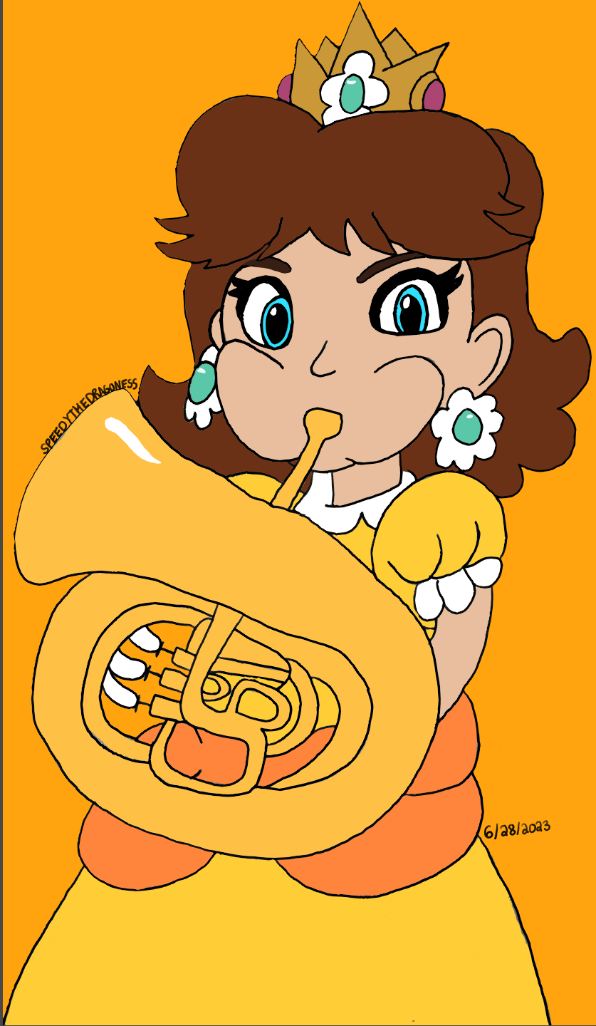Princess Daisy Instruments Princess Daisy Blowing a Tuba (Request) by SpeedyTheDragoness on DeviantArt