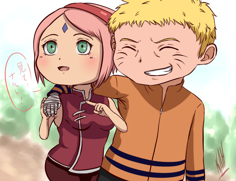 Uzumaki childs NaruSaku  Narusaku, Naruto cute, Kid naruto