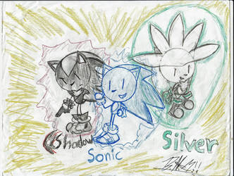 Sonic,Shadow,and Silver!!