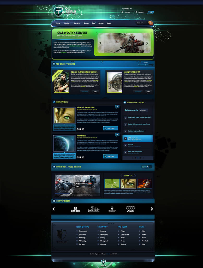 Tesla Gaming Template for SALE by BorisWick on DeviantArt