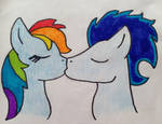 Soarin and Rainbow dash kiss by dragonpriness