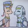 Queen Neferneferuate Nefertiti and Prince Scarab