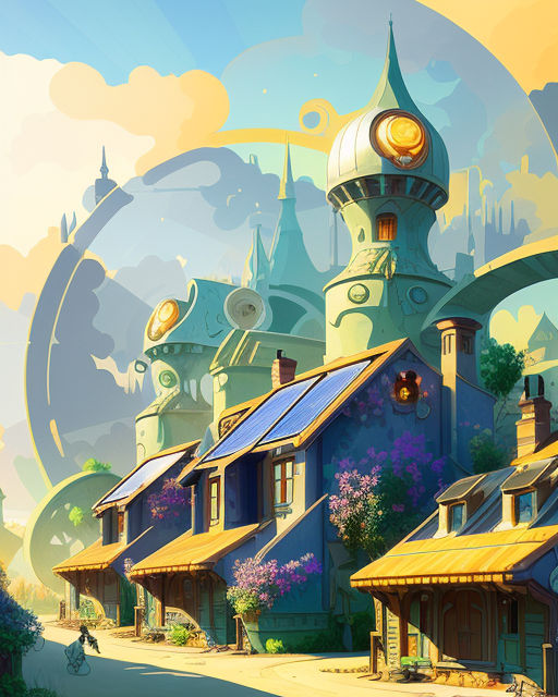 Solarpunk village by ArchersonofOdin on DeviantArt