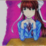 Just Monika colored pencil drawing