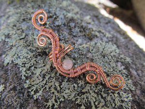 Rose Quartz Copper Wire Ear Cuff