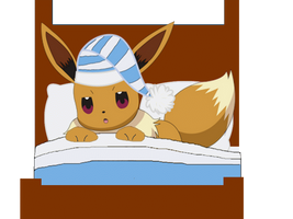 Eevee in a Eevee's Comfy Bed