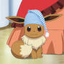 Nervous Eevee wearing her nightcap on