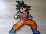 Sprite of goku from Dragon ball in perler beads
