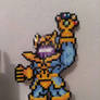 Sprite Thanos from Marvel in perler beads