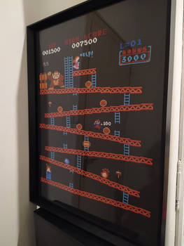 Frame lvl 1 Donkey kong with perler