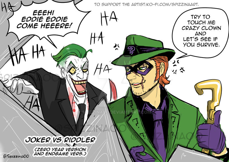 Riddler vs Joker by Spizzina00 on DeviantArt