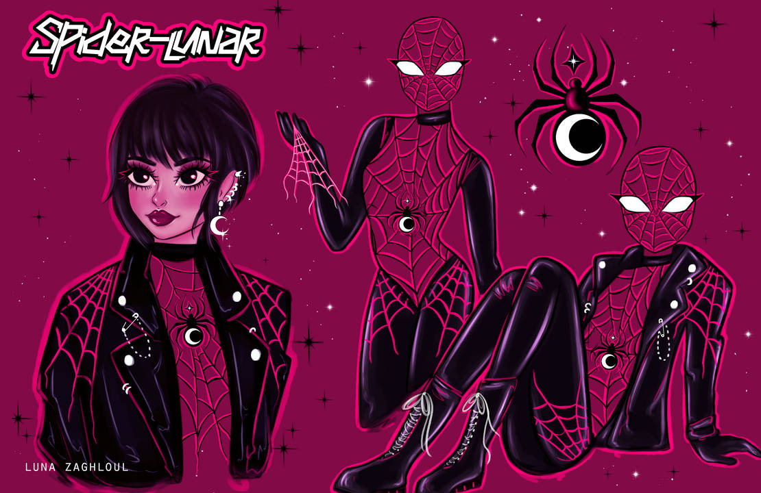 My design for my Spider-sona Spider-Lunar by lunazagh on DeviantArt