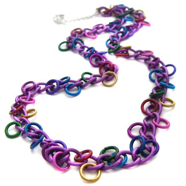 Purple Chain Rainbow Necklace