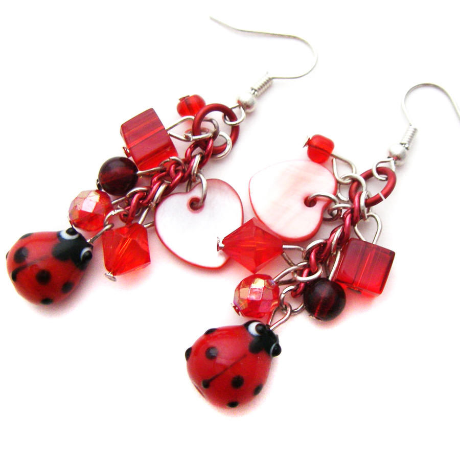 Ladybird Charm Earrings