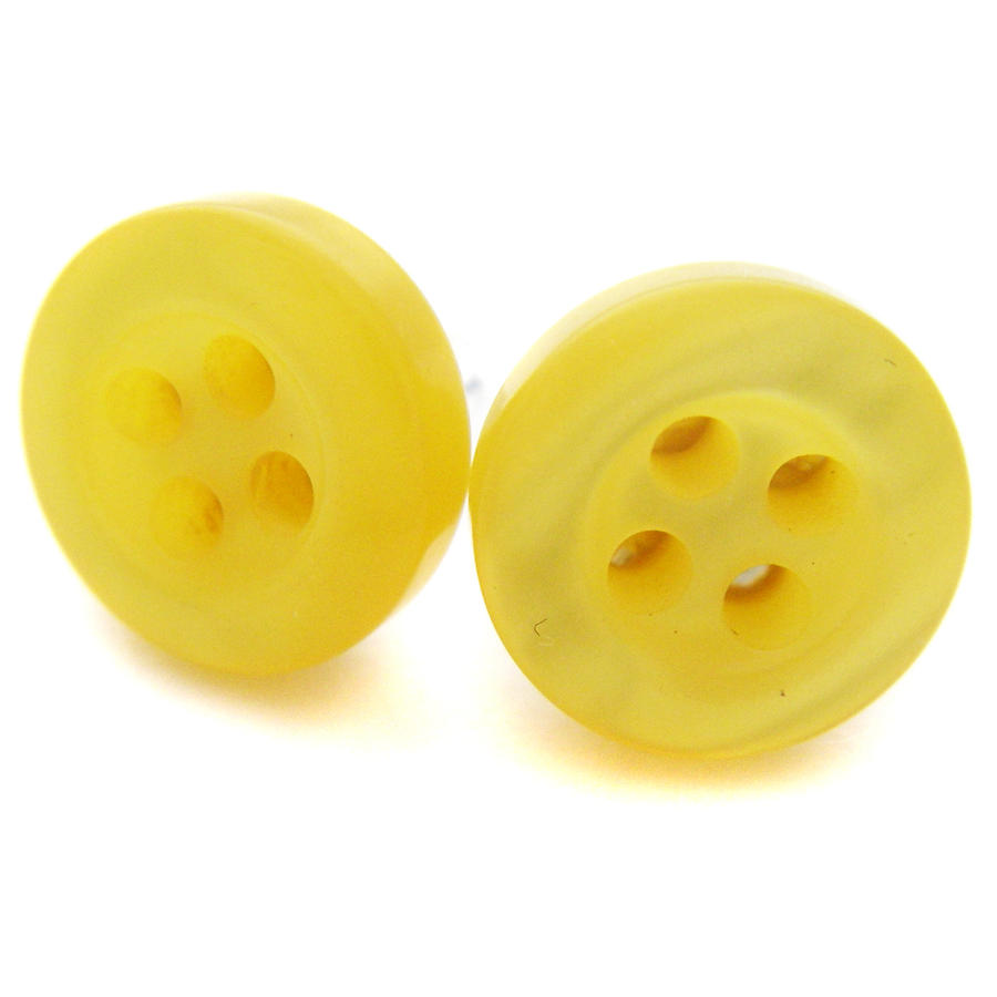 Yellow Button Stud Earrings