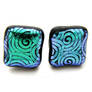 Green Patterned Dichroic Studs