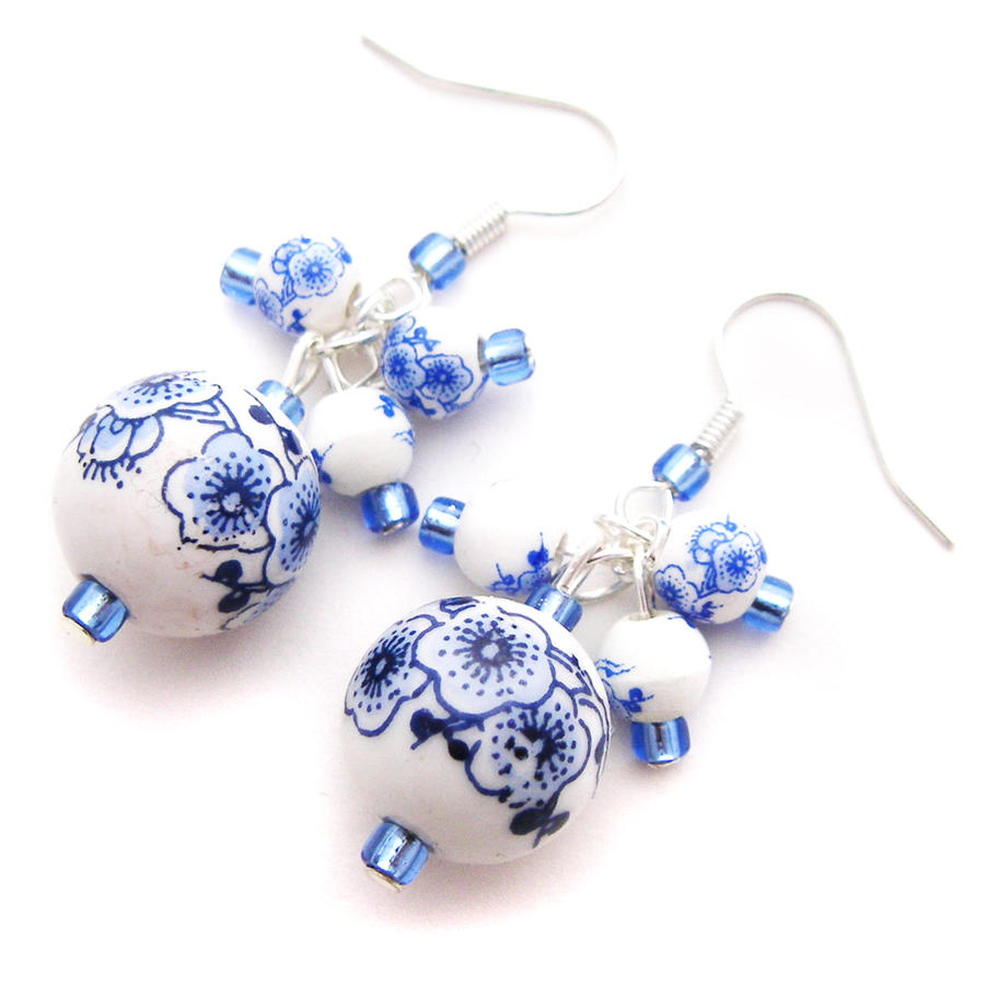 Blue Porcelain Earrings