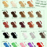 Myth's Big Fat Hair Color Swatch Chart