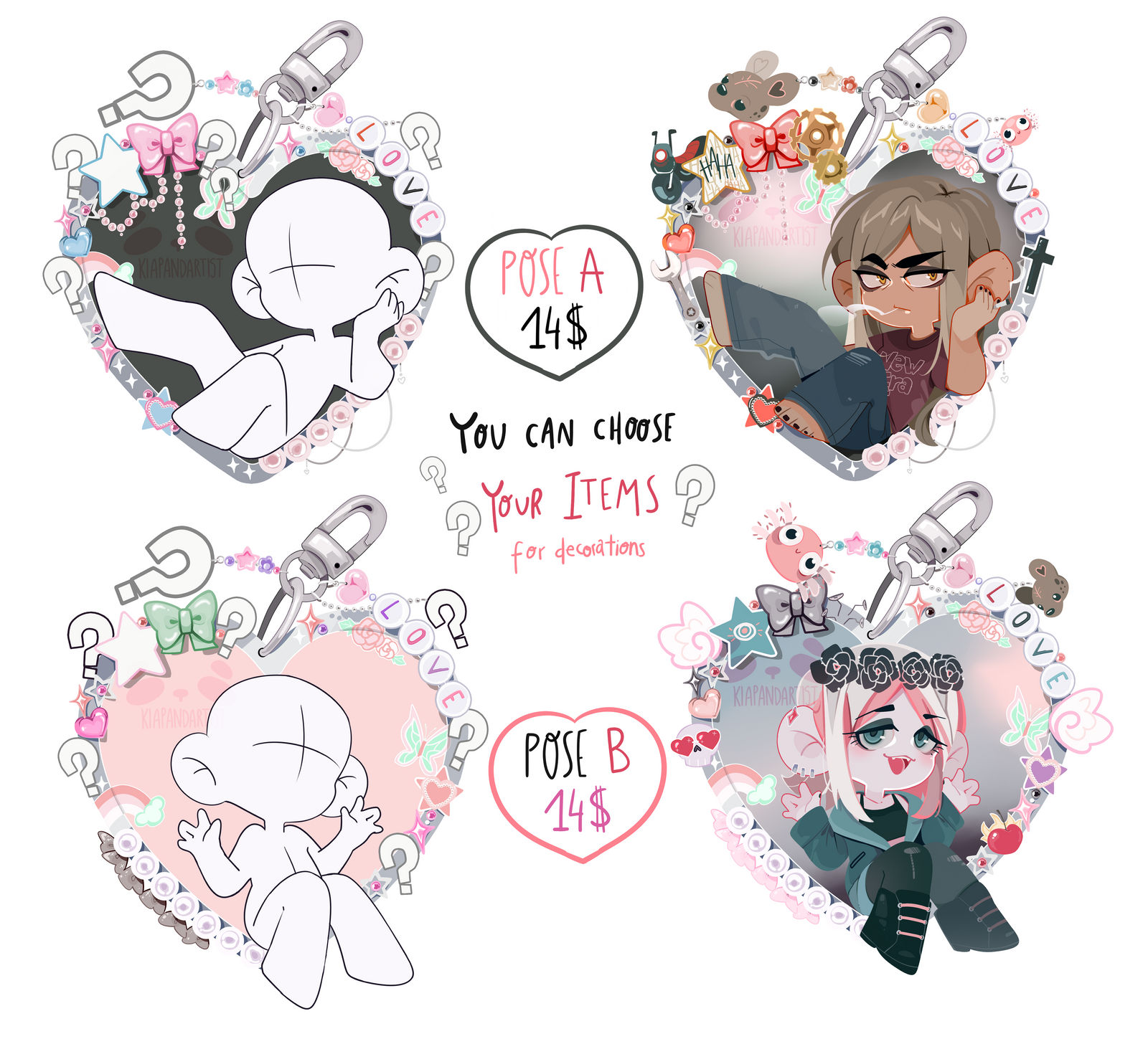 Conneted Keychains Ych YCH HEART KEYCHAIN OPEN by Kialun on DeviantArt