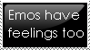 Emos have feelings - stamp