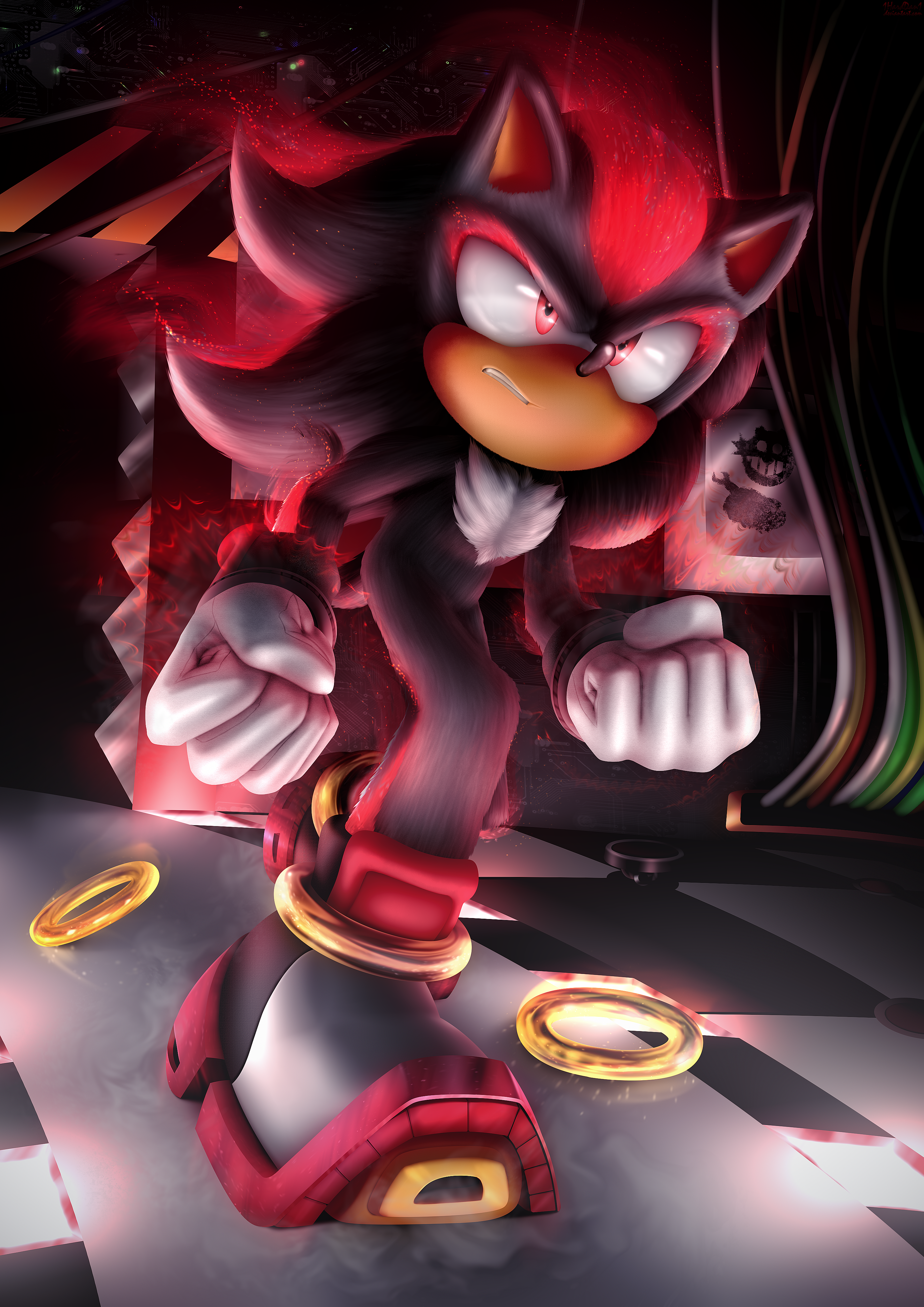 Dark Sonic vs Chaos Boost Shadow (art by: 2angelisimo) : r/SonicTheHedgehog