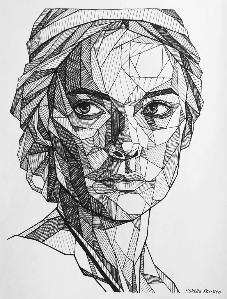 Geometric Face drawing of Rebecca Ferguson by Isabellapar on DeviantArt