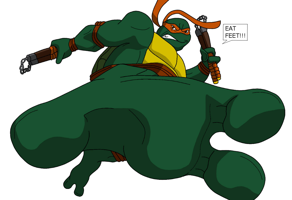 TMNT Michelangelo foot kick