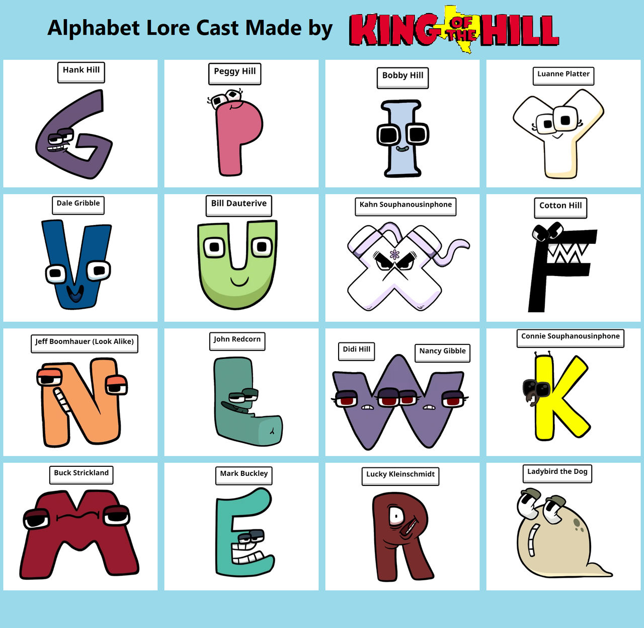 KOTH Alphabet Lore Cast by RockstarTristin285 on DeviantArt