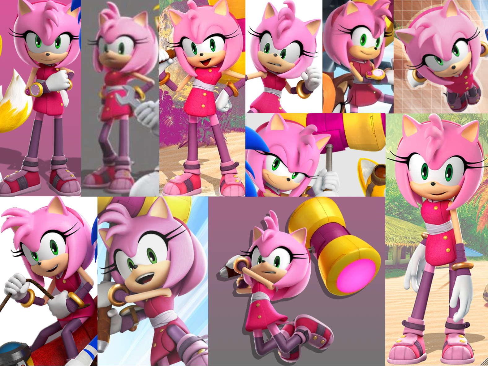Boom Amy Rose Render Collage High Quality By Sonicboomgirl23 On