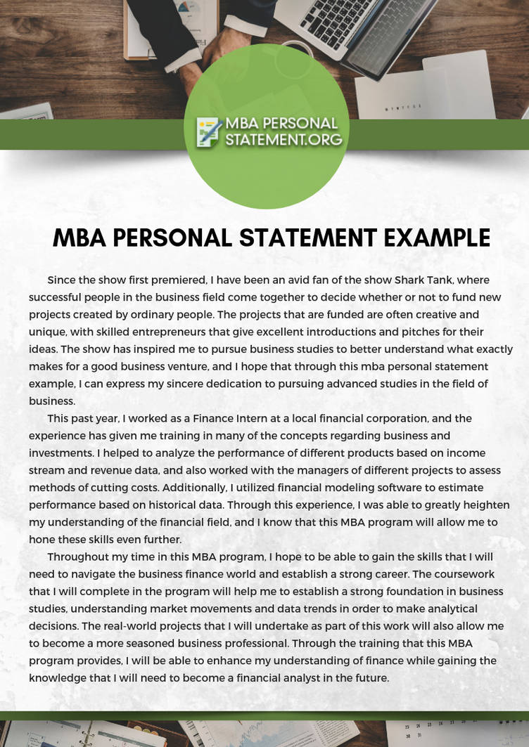 Outstanding MBA Personal Statement Examples