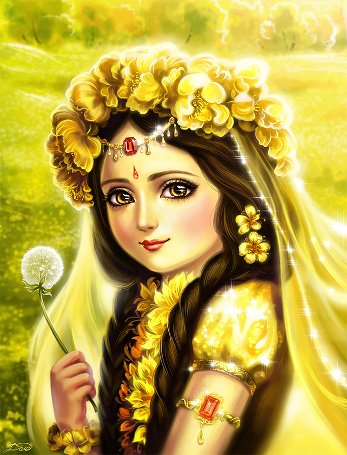 Radha and flower