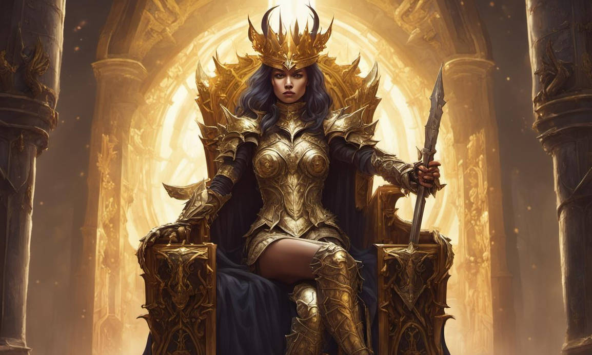 Demon queen In gold Armor.