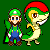 Luigi and Snivy - free icon