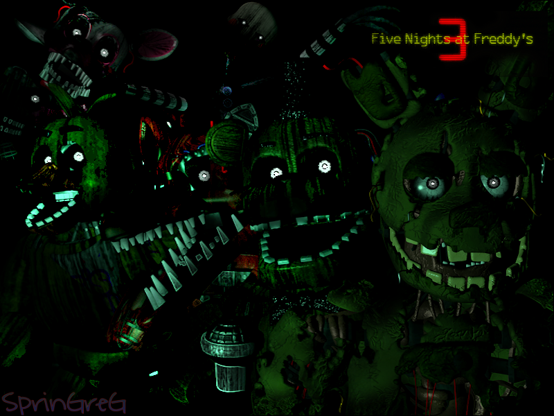 FNaF 3 Poster by Me  Phantom Models port by Thunder - Springtrap