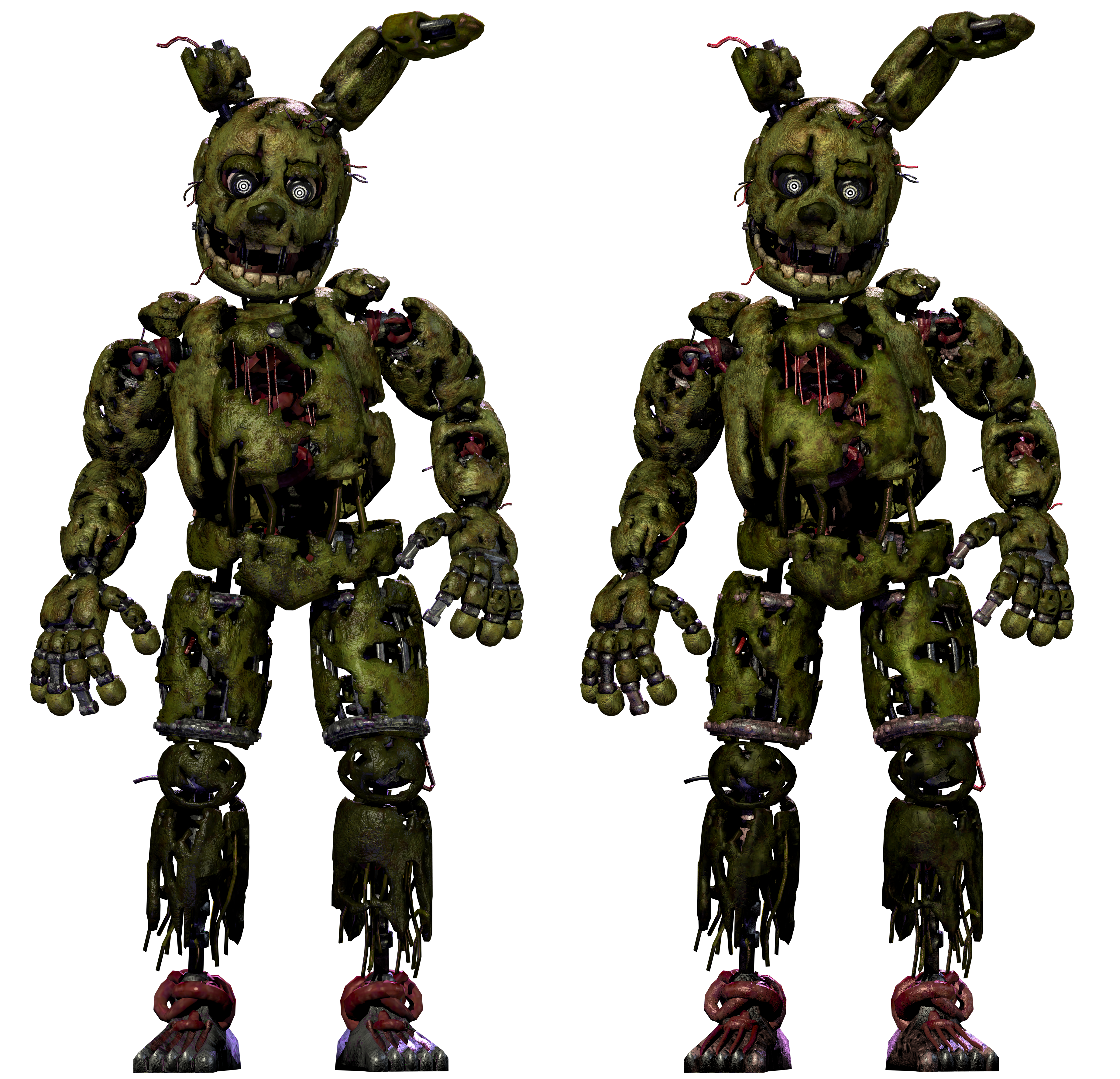 C4D/FNaFAR Springtrap AR Textures Comparison.