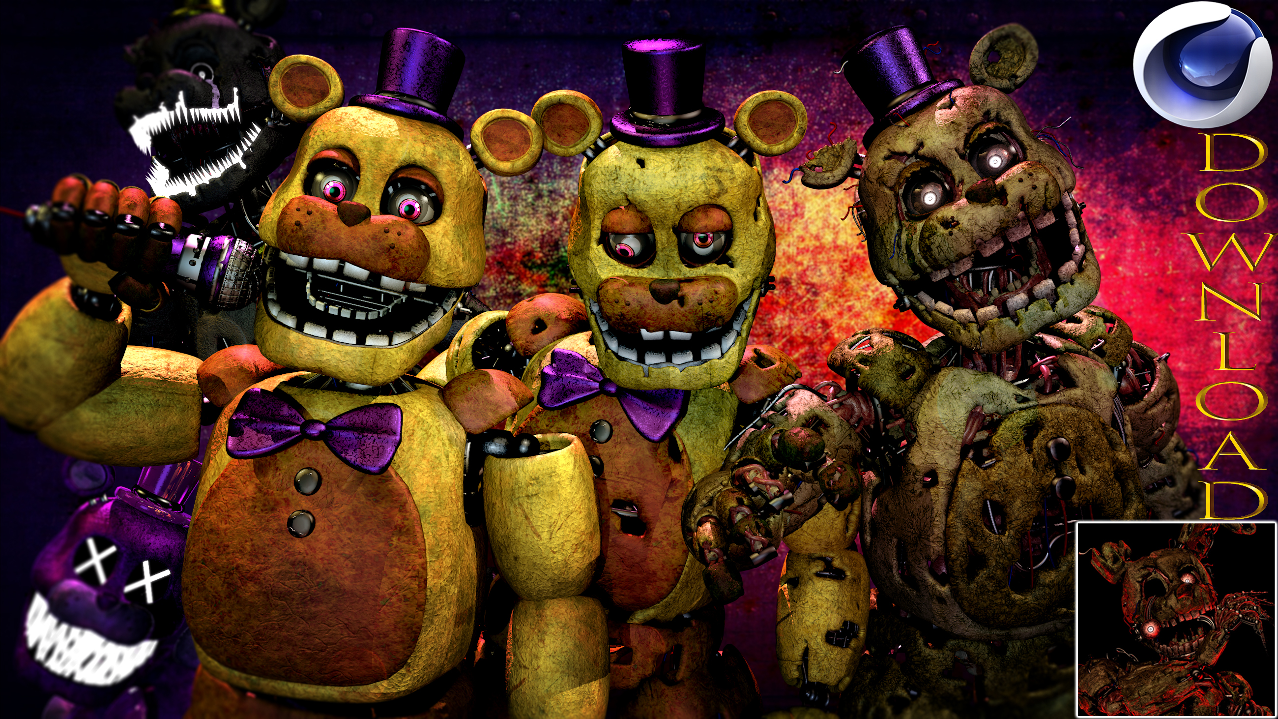 FNaF 4 Model Pack (SFM, Blender, C4D, and MMD) by EverythingAnimations on  DeviantArt