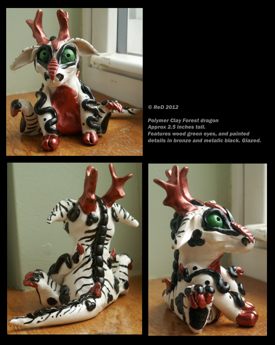 SOLD: Polymer White Forest Dragon