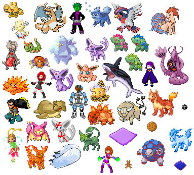 Some sprites by PinkBlackBlueRed on DeviantArt