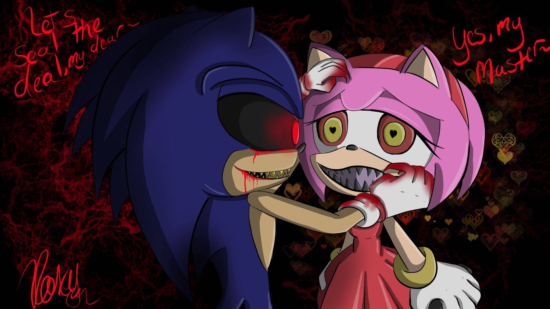 Sonic.EXE and Amy Rose on Sonamy-EXE-fans - DeviantArt