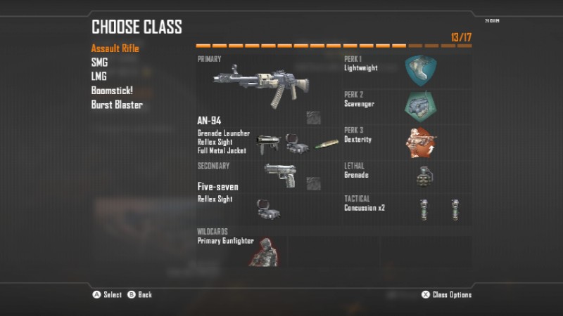 Call Of Duty Black ops II Assault Rifle Class 2