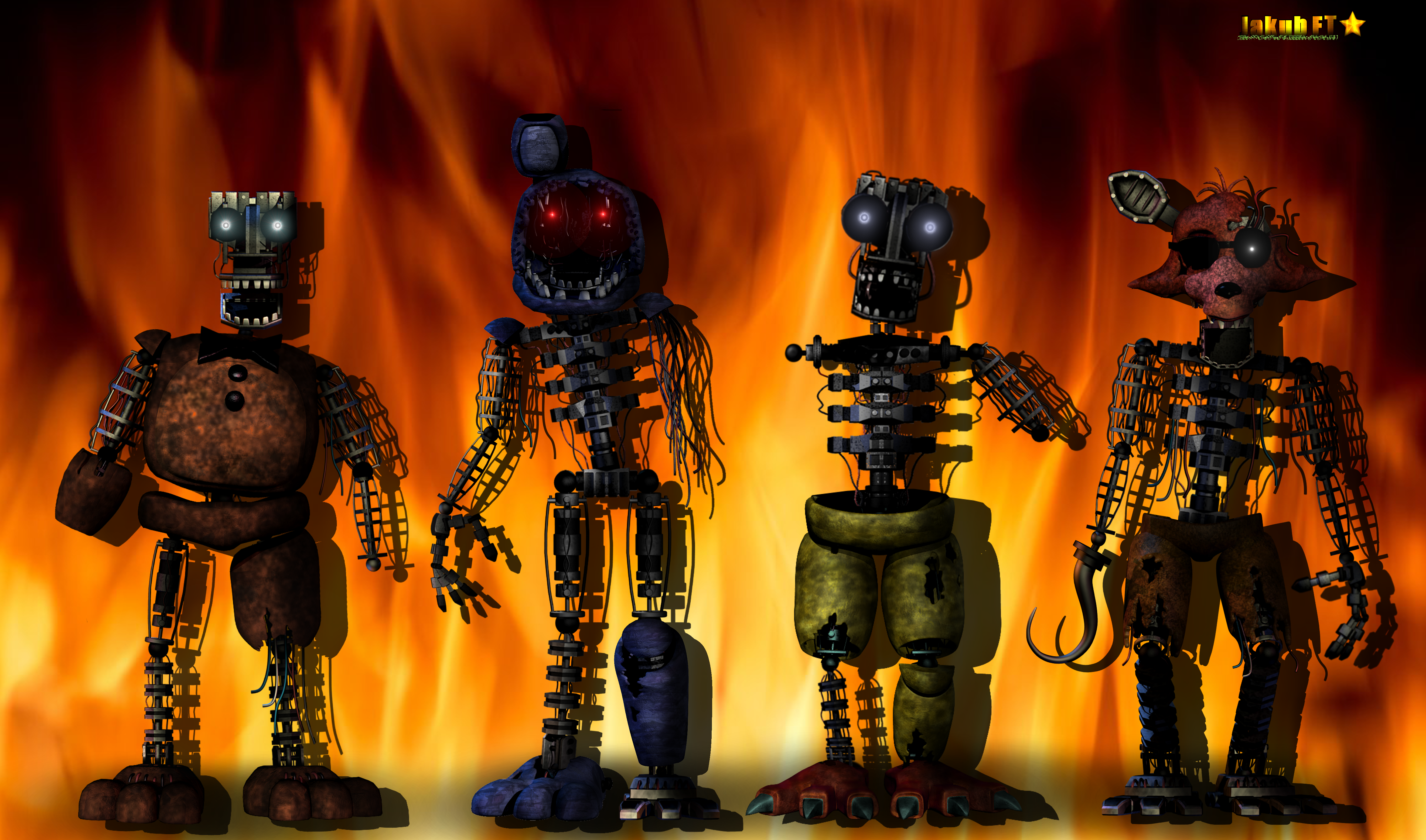 FNAF Animatronics 1-2 by AchileisYTB.deviantart.com on @DeviantArt