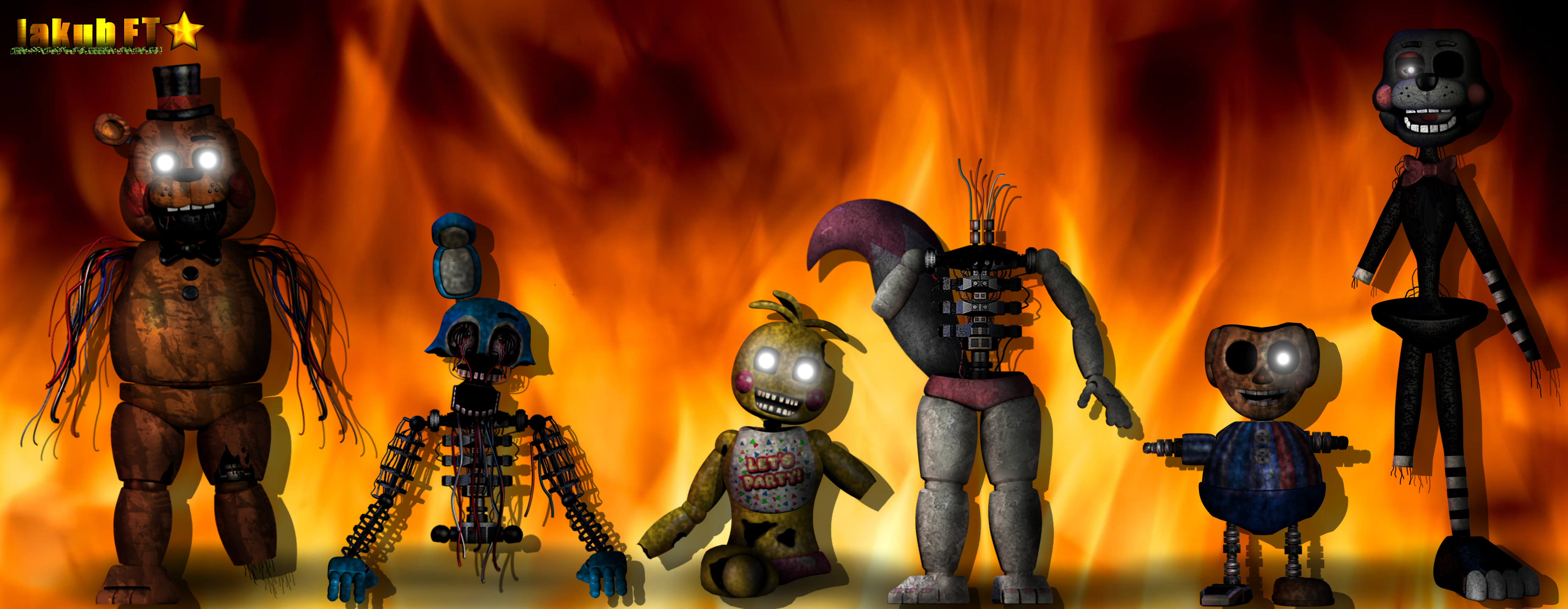 FNaF 2 Toy Animatronic Redesigns by RustyReddo on Newgrounds