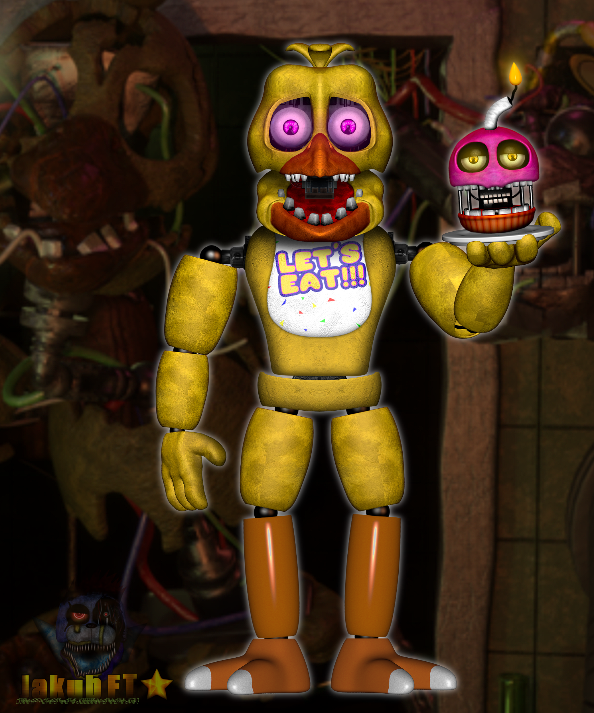 Withered Chica [REMAKE] by Spring-o-bonnie on DeviantArt